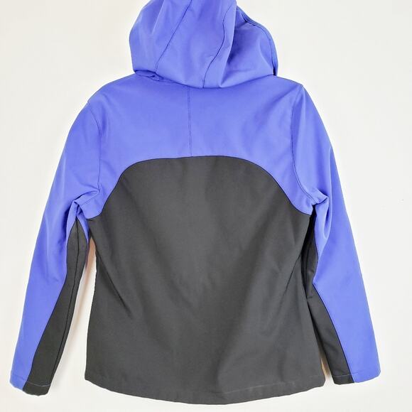 New Balance Periwinkle  Blue and Black Soft-shell Hooded Zip up Jacket Size Med - Picture 3 of 8